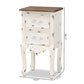 Levron Classic and Traditional Two-Tone Walnut Brown and Antique White Finished Wood 2-Drawer Nightstand FredCo