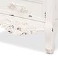 Levron Classic and Traditional Walnut Brown and Antique White Finished Wood 3-Drawer Nightstand FredCo