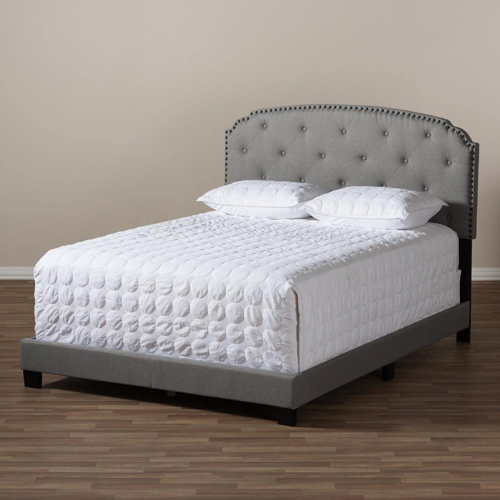 Lexi Modern and Contemporary Light Grey Fabric Upholstered Queen Size Bed FredCo
