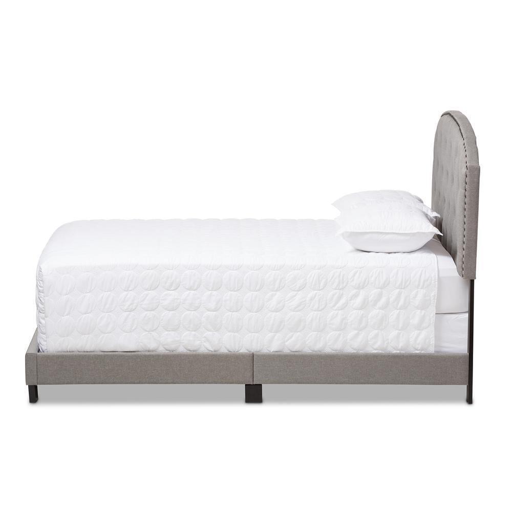 Lexi Modern and Contemporary Light Grey Fabric Upholstered Queen Size Bed FredCo