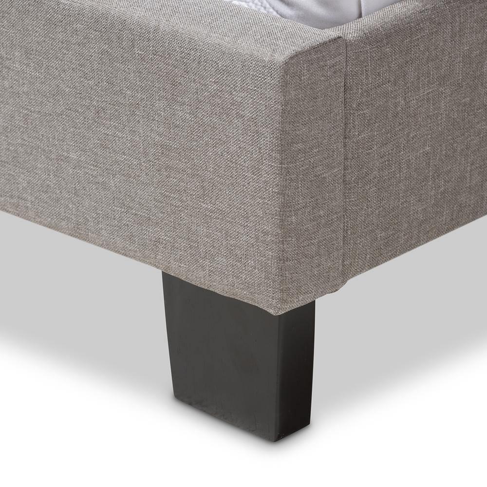 Lexi Modern and Contemporary Light Grey Fabric Upholstered Queen Size Bed FredCo
