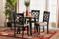 Lexi Modern Beige Fabric and Dark Brown Finished Wood 5-Piece Dining Set FredCo