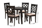 Lexi Modern Beige Fabric and Dark Brown Finished Wood 5-Piece Dining Set FredCo