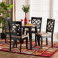 Lexi Modern Beige Fabric and Dark Brown Finished Wood 5-Piece Dining Set FredCo