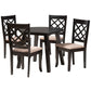 Lexi Modern Beige Fabric and Dark Brown Finished Wood 5-Piece Dining Set FredCo