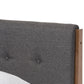 Leyton Mid-Century Modern Grey Fabric Upholstered King Size Platform Bed FredCo