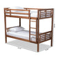 Liam Modern and Contemporary Walnut Brown Finished Wood Twin Size Bunk Bed FredCo