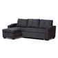 Lianna Modern and Contemporary Dark Grey Fabric Upholstered Sectional Sofa FredCo