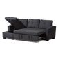 Lianna Modern and Contemporary Dark Grey Fabric Upholstered Sectional Sofa FredCo