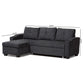 Lianna Modern and Contemporary Dark Grey Fabric Upholstered Sectional Sofa FredCo