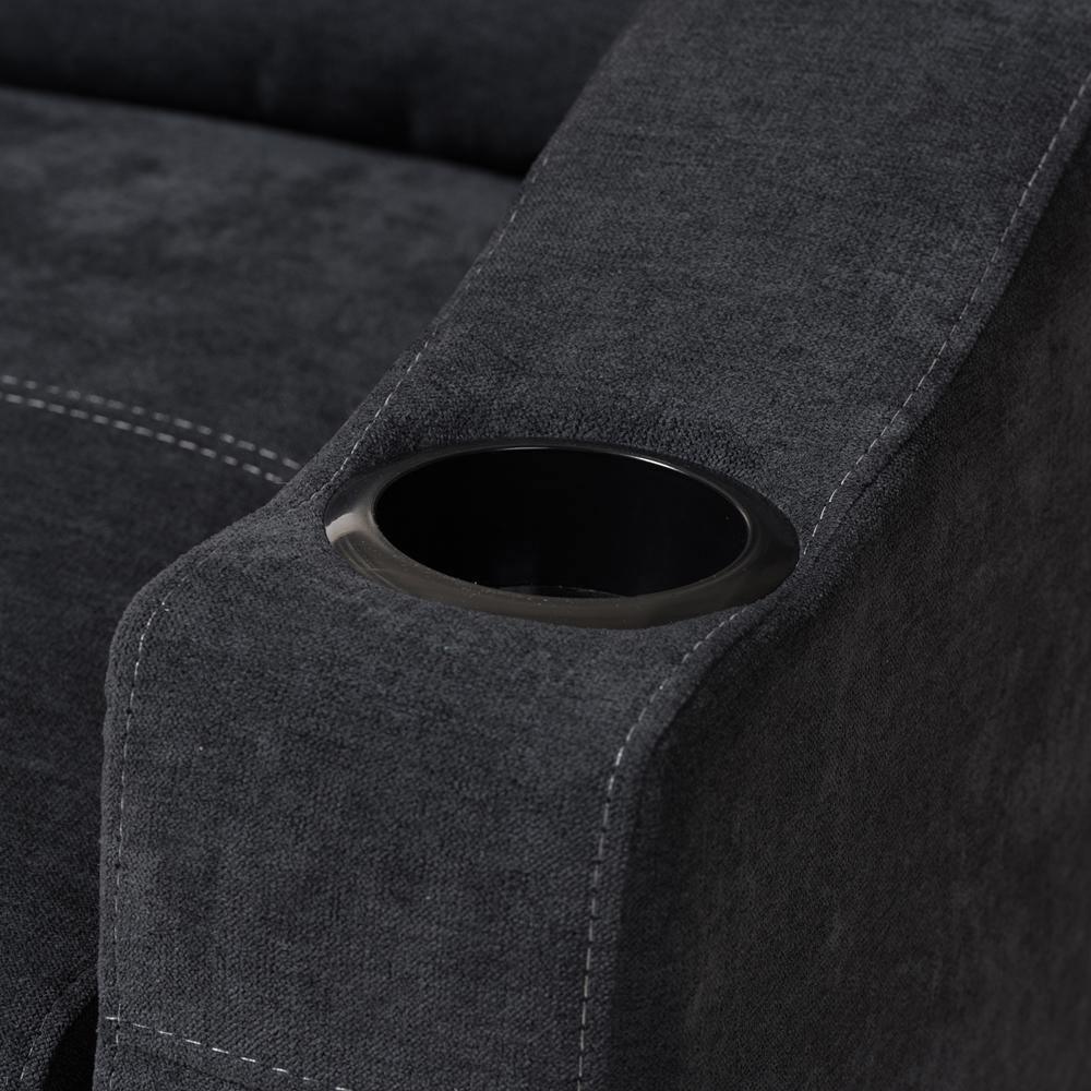 Lianna Modern and Contemporary Dark Grey Fabric Upholstered Sectional Sofa FredCo