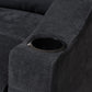 Lianna Modern and Contemporary Dark Grey Fabric Upholstered Sectional Sofa FredCo