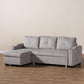 Lianna Modern and Contemporary Light Grey Fabric Upholstered Sectional Sofa FredCo
