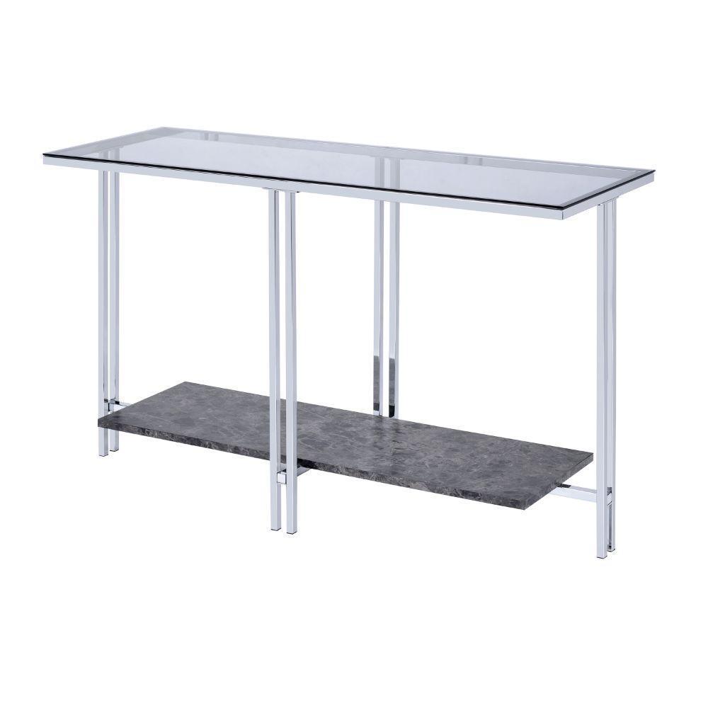 Liddell Sofa Table Chrome & Glass FredCo