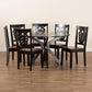 Liese Modern and Contemporary Transitional Two-Tone Dark Brown and Walnut Brown Finished Wood 7-Piece Dining Set FredCo