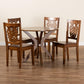 Liese Modern and Contemporary Transitional Walnut Brown Finished Wood 5-Piece Dining Set FredCo