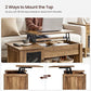 Lift Top Coffee Table with Storage 39", Rustic Walnut FredCo