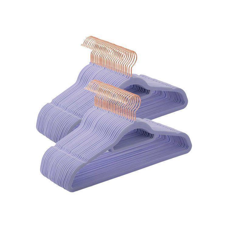 Light Purple Velvet Hangers FredCo