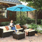 Lighted Outdoor Umbrella, Lake Blue with Leds FredCo