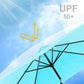Lighted Rectangular Outdoor Umbrella Lake Blue Solar FredCo