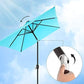 Lighted Rectangular Outdoor Umbrella Lake Blue Solar FredCo
