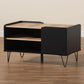 Lilith Modern and Contemporary Two-Tone Black and Oak Brown Finished Wood and Metal 3-Tier Coffee Table FredCo