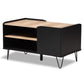 Lilith Modern and Contemporary Two-Tone Black and Oak Brown Finished Wood and Metal 3-Tier Coffee Table FredCo