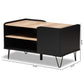 Lilith Modern and Contemporary Two-Tone Black and Oak Brown Finished Wood and Metal 3-Tier Coffee Table FredCo