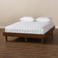 Liliya Mid-Century Modern Walnut Brown Finished Wood Full Size Platform Bed Frame FredCo