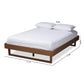 Liliya Mid-Century Modern Walnut Brown Finished Wood Full Size Platform Bed Frame FredCo
