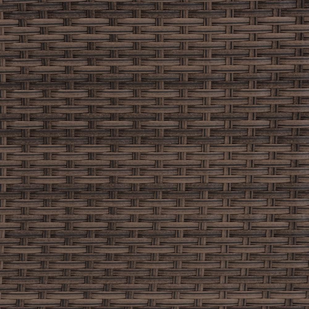 Lillian Modern and Contemporary Light Grey Upholstered and Brown Finished 5-Piece Woven Rattan Outdoor Patio Set FredCo