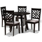 Lilly Modern and Contemporary Grey Fabric Upholstered and Dark Brown Finished Wood 5-Piece Dining Set FredCo