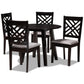Lilly Modern and Contemporary Grey Fabric Upholstered and Dark Brown Finished Wood 5-Piece Dining Set FredCo