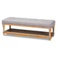 Linda Modern and Rustic Grey Linen Fabric Upholstered and Greywashed Wood Storage Bench FredCo