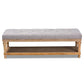 Linda Modern and Rustic Grey Linen Fabric Upholstered and Greywashed Wood Storage Bench FredCo