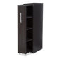 Lindo Dark Brown Wood Bookcase with One Pulled-out Door Shelving Cabinet FredCo
