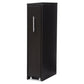 Lindo Dark Brown Wood Bookcase with One Pulled-out Door Shelving Cabinet FredCo