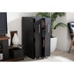 Lindo Dark Brown Wood Bookcase with Two Pulled-out Doors Shelving Cabinet FredCo