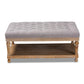 Lindsey Modern and Rustic Grey Linen Fabric Upholstered and Greywashed Wood Cocktail Ottoman FredCo