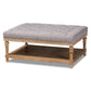 Lindsey Modern and Rustic Grey Linen Fabric Upholstered and Greywashed Wood Cocktail Ottoman FredCo