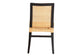 Lingga Modern Bohemian Dark Brown Mahogany Wood and Natural Rattan Dining Chair FredCo