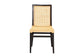 Lingga Modern Bohemian Dark Brown Mahogany Wood and Natural Rattan Dining Chair FredCo
