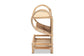 Liora Modern Bohemian Natural Brown Finished Rattan 2-Tier Display Shelf FredCo