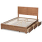 Lisa Modern and Contemporary Transitional Ash Walnut Brown Finished Wood Full Size 3-Drawer Platform Storage Bed FredCo