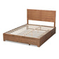 Lisa Modern and Contemporary Transitional Ash Walnut Brown Finished Wood Full Size 3-Drawer Platform Storage Bed FredCo