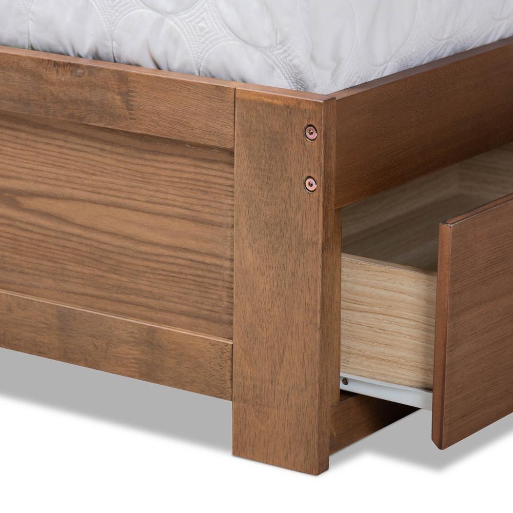Lisa Modern and Contemporary Transitional Ash Walnut Brown Finished Wood Full Size 3-Drawer Platform Storage Bed FredCo