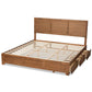 Lisa Modern and Contemporary Transitional Ash Walnut Brown Finished Wood King Size 3-Drawer Platform Storage Bed FredCo