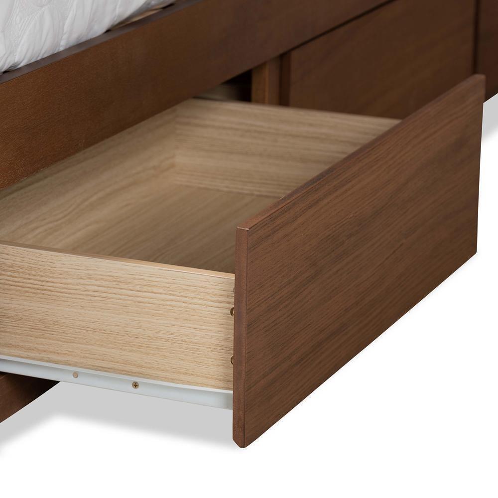 Lisa Modern and Contemporary Transitional Ash Walnut Brown Finished Wood King Size 3-Drawer Platform Storage Bed FredCo