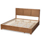 Lisa Modern and Contemporary Transitional Ash Walnut Brown Finished Wood King Size 3-Drawer Platform Storage Bed FredCo