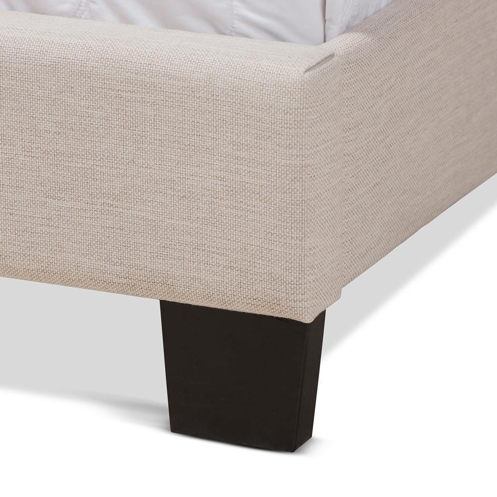Lisette Modern and Contemporary Beige Fabric Upholstered Queen Size Bed FredCo